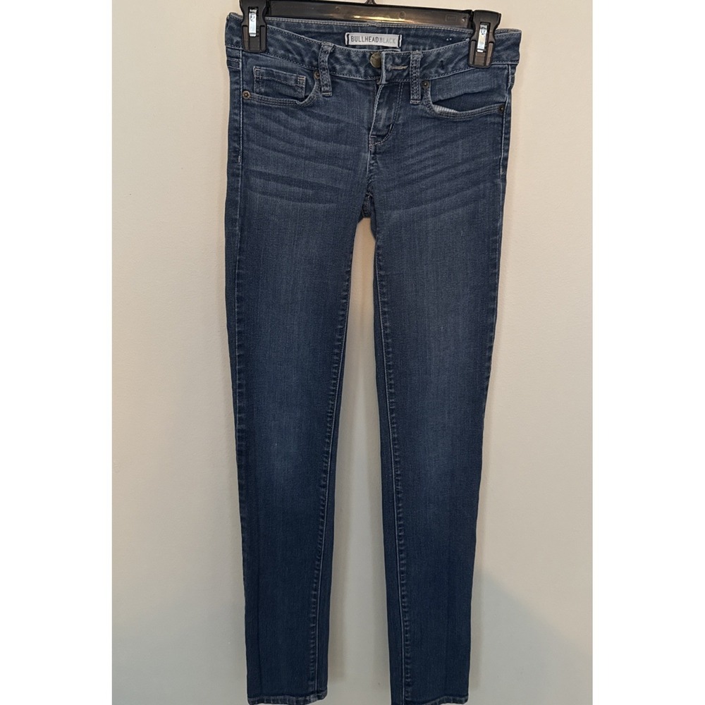Bullhead Black Jeans Womens 1 Medium Wash Skinny Stretch Mid Rise Classic Denim